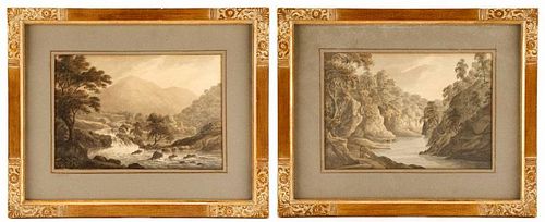 Two Continental Landscape Paintings, Watercolor