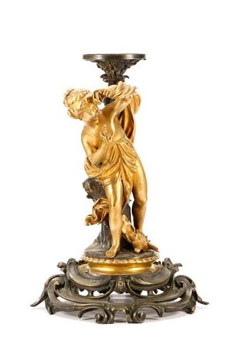 Austrian Gilt Bronze Classical Nude Figural Tazza