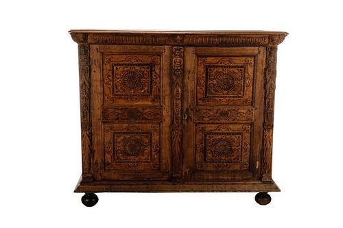 Renaissance Revival Style Oak Cabinet