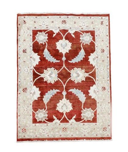 Hand Woven Sultanabad Area Rug 5' 1" x 6' 10"