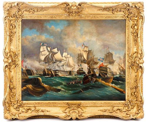 British School, "Battle of Trafalgar", Oil