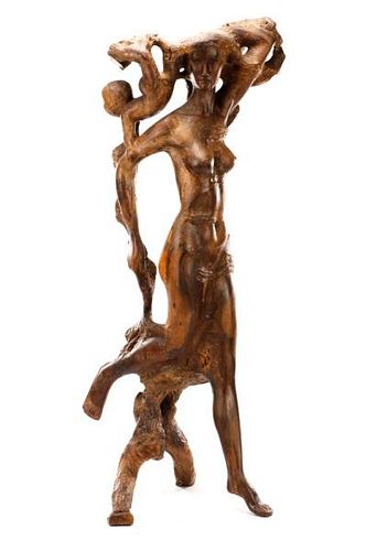 Milton Hebald, "Primavera", Figural Wood Sculpture
