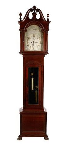 Mahogany Queen Anne Style Strike Silent Case Clock