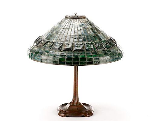 Nice Tiffany Style Turtleback Tile Table Lamp
