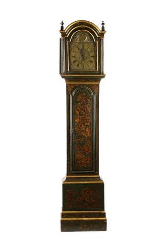 Fine George II Green Chinoiserie Longcase Clock