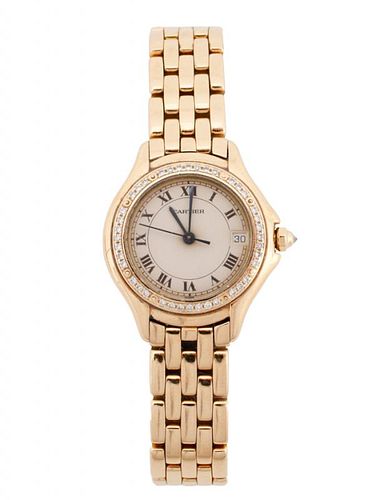 Cartier 18k Yellow Gold & Diamond Cougar Watch
