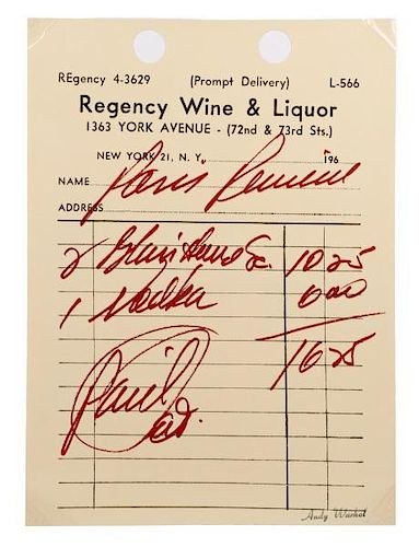 Andy Warhol, "Paris Review", Screenprint, Stamped
