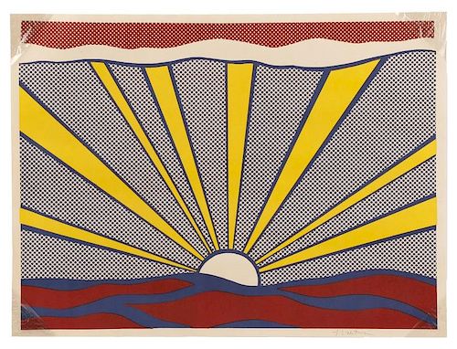 Roy Lichtenstein "Sunrise", Pencil Signed Litho