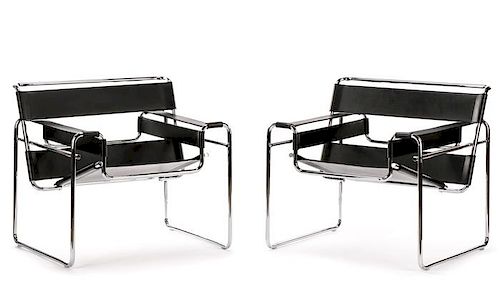 Pair, Marcel Breuer "Wassily" Lounge Chairs