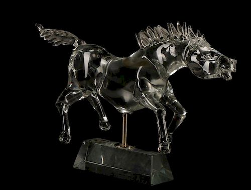 Glass Horse Sculpture Attr. to Signoretto