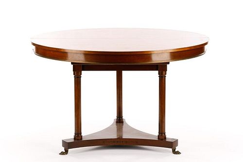 Neoclassical Style Circular Mahogany Dining Table