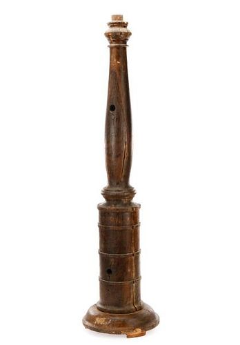 Carved Wood Support Column or Post, 19th C.