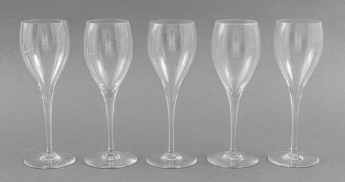Baccarat Crystal White Wine Glasses, 5