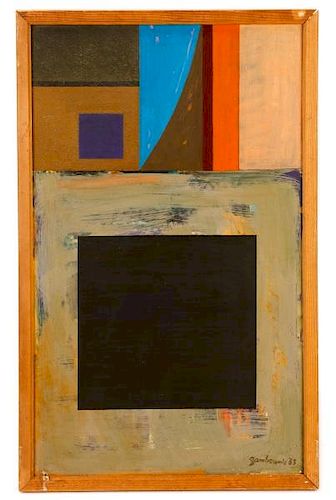 Jim Zambounis, "Abstraction With Black Void", 1963