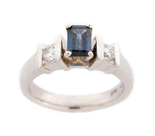 Ladies Platinum, Sapphire, & Diamond Ring