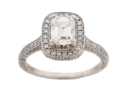 Ladies Platinum & Diamond Engagement Ring