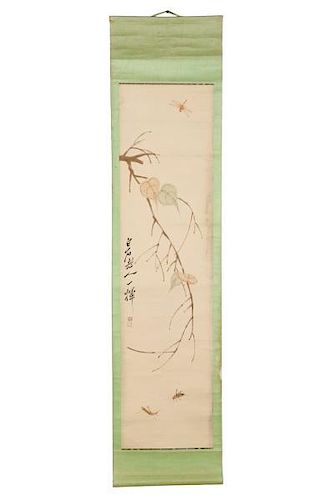 Baishi Qi Scroll, "Dragonfly & Grasshoppers"