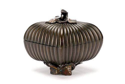 Ming Dynasty Bronze & Enamel Gourd Form Censer