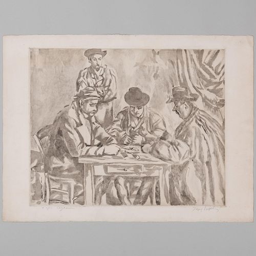 Jacques Villon (1875-1963): D'AprÃ¨s CÃ©zanne, Les Joueurs de cartes
