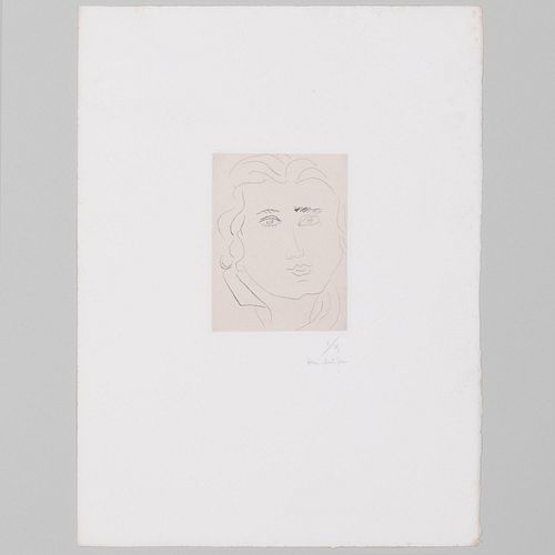 Henri Matisse (1869-1954): TÃªte de jeune fille aux souerils rectangulaires