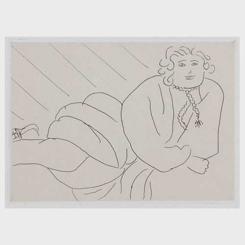 Henri Matisse (1869-1954): Jeune femme, la cordeliére de son peignoir en collier