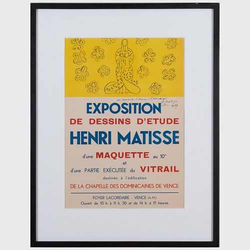After Henri Matisse (1869-1954): Exposition de dessins d'Ã©tude