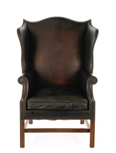 English Regency Style Walnut Wingback Armchair