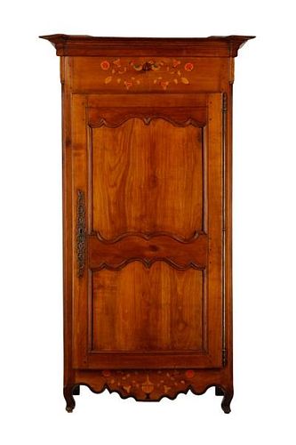 Charming French Inlaid Bonnetiere Armoire