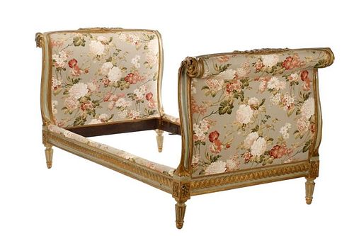 Italian Polychromed & Giltwood Upholstered Daybed