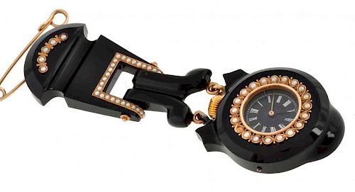 Tiffany & Co. Black Onyx Ladies Pocket Watch