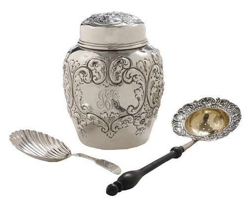 Three Silver Tea-Related Items