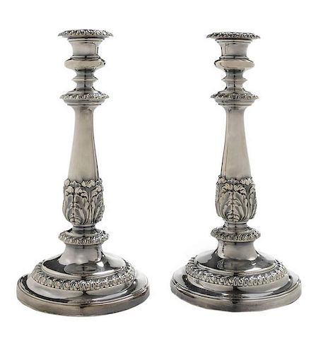 Pair English Silver-Plated