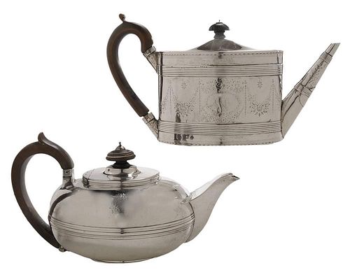 Two English Silver Teapots