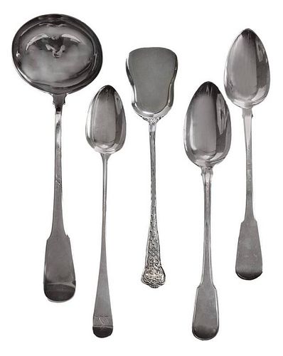 Five English Silver Spoons, Ladle