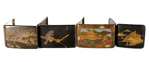 Collection of 4 Japanese Metal Cigarette Cases