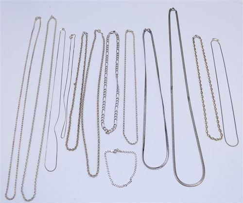13 STERLING SILVER NECKLACES / CHAINS 16-26 INCH