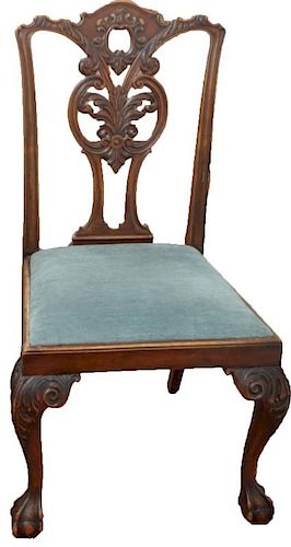 FINE QUALITY ENGLISH CHIPPENDALE SIDE CHAIR
