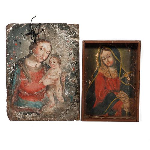 Madonna and Child Retablo, with another.