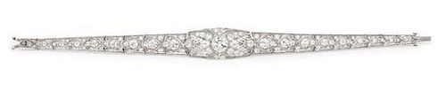 * A Fine Edwardian Platinum and Diamond Bracelet, 16.80 dwts.