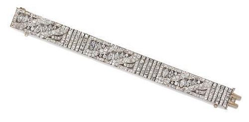 * An Art Deco Platinum and Diamond Bracelet, Austrian, 32.30 dwts.