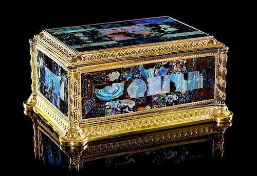 * A Continental Gold and Opal Casket, Retailed by Goldsmiths and Silversmiths Company Ltd., London, Late 19th/Early 20th Century