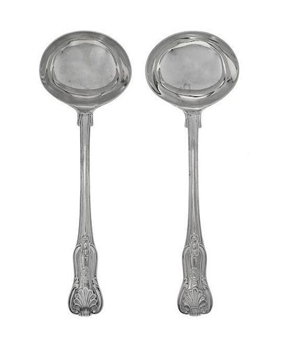 * Two George III Silver Sauce Ladles, Paul Storr, London, 1816, Fiddle Thread Shell pattern, terminals engraved with a mount in