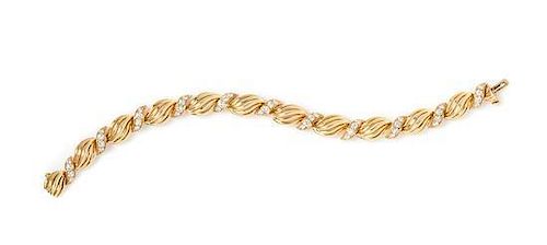 An 18 Karat Yellow Gold and Diamond Bracelet, Oscar Heyman Brothers, 20.40 dwts.