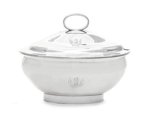 * A George III Silver Sauce Tureen, Rebecca Emes and Edward Barnard, London, 1809, of oval bombe form, the lid with reeded loop
