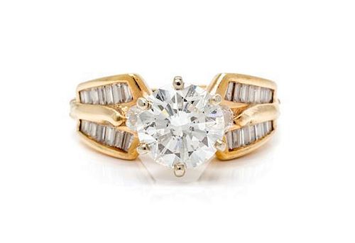 * A Yellow Gold and Diamond Ring, 4.00 dwts.