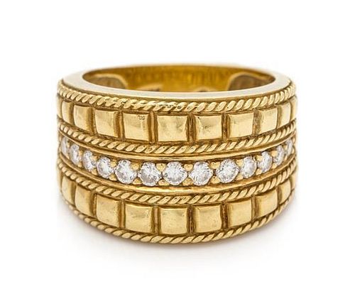 An 18 Karat Yellow Gold and Diamond Ring, Penny Preville, 7.20 dwts.