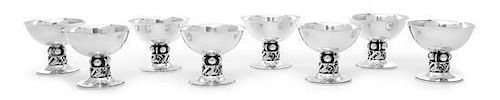 A Set of Eight American Silver Individual Compotes,, Alphonse LaPaglia for International Silver Co., Meriden, CT, Circa 1950, th