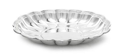An American Silver Bowl, Gorham Mfg. Co., Providence, RI, 1959, of shaped oval form with lobed sides and stepped rim
