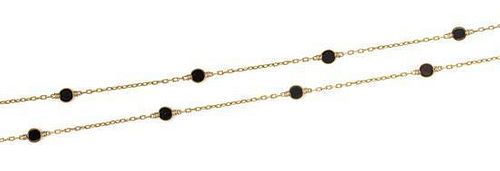 A Yellow Gold and Onyx Longchain, 8.00 dwts.