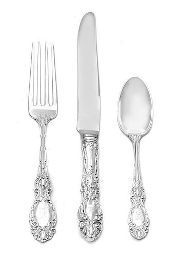 * An American Silver Flatware Service, R. Wallace & Sons Mfg. Co., Wallingford, CT, Early 20th Century, Lucerne pattern, some en